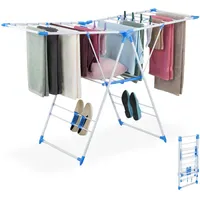 Relaxdays Wäscheständer 12,6 m blau/weiß