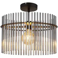 GLOBO Deckenleuchte Deckenlampe Wohnzimmerlampe Metall Schwarz-matt Glasstäbe l 40