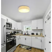 GLOBO Page 3-flammig rund beige, Metall, Stoff