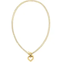Tommy Hilfiger Kette mit Anhänger TOGGLE HEART blau/gold/rot/weiß Edelstahl