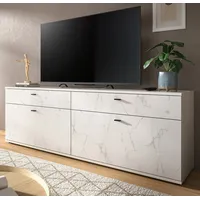 Inn.furn TV-Lowboard in Weiß Marmor 180 cm Marble