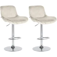CLP 2er Set Barhocker Solon Chrom I Samtbezug oder