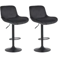 CLP 2er Set Barhocker Solon Schwarz I Samtbezug oder