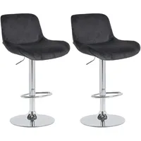 CLP 2er Set Barhocker Solon Chrom I Samtbezug oder