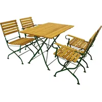 TPFGarden SITZGRUPPE Hobart - Garten-Garnitur 5-teilig, Flachstahl Robinienholz -