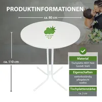Trutzholm Set Stehtisch klappbar Ø 80 cm in Weiß