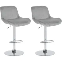 CLP 2er Set Barhocker Solon Chrom I Samtbezug oder