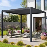 Primeyard Pergola in Anthrazit; mit Lamellendach in Anthrazit -