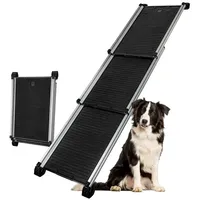 Petigi Teleskop Hunderampe für Auto, Ausziehbar, Aluminium, Hunde Rampe,