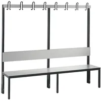 C+P Umkleidebank für Feuchträume mit Rückenlehne, Ca. Farbton RAL