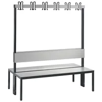 C+P Umkleidebank für Feuchträume mit Rückenlehne, doppelseitig, Ca. Farbton