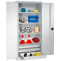 C+P Sportgeräteschrank mit Schubladen und Vollblech-Flügeltüren (Typ 4), HxBxT