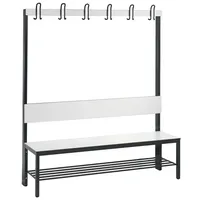 C+P Umkleidebank für Feuchträume mit Rückenlehne, Ca. Farbton RAL