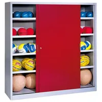 C+P Ballschrank mit Vollblech-Schiebetüren (Typ 4), HxBxT 195x190x60 cm,