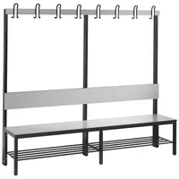 C+P Umkleidebank für Feuchträume mit Rückenlehne, Ca. Farbton RAL