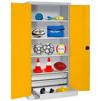 C+P Sportgeräteschrank mit Schubladen und Vollblech-Flügeltüren (Typ 4), HxBxT