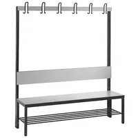 C+P Umkleidebank für Feuchträume mit Rückenlehne, Ca. Farbton RAL