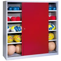 C+P Ballschrank mit Vollblech-Schiebetüren (Typ 4), HxBxT 195x190x60 cm,
