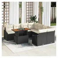 VidaXL Garten Essgruppe 9-tlg. Schwarz/Creme