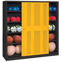 C+P Ballschrank mit Lochblech-Schiebetüren (Typ 4), HxBxT: 195x120x40 cm,