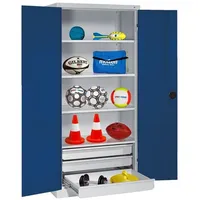 C+P Sportgeräteschrank mit Schubladen und Vollblech-Flügeltüren (Typ 4), HxBxT