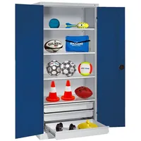 C+P Sportgeräteschrank mit Schubladen und Vollblech-Flügeltüren (Typ 4), HxBxT