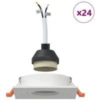 VidaXL Einbau-Strahler 24 Stück Quadratisch GU10 Weiß 91x91 mm