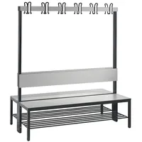 C+P Umkleidebank für Feuchträume mit Rückenlehne, doppelseitig, Ca. Farbton