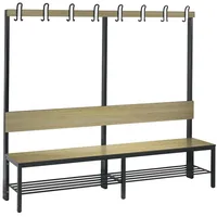 C+P Umkleidebank für Feuchträume mit Rückenlehne, Eiche Sereno, 2