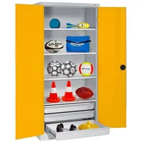 C+P Sportgeräteschrank mit Schubladen und Vollblech-Flügeltüren (Typ 4), HxBxT