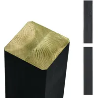 Plus Zaunpfosten 9 x 9 x 238 cm Schwarz/Holz