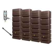 4rain Slim Wood Decor Wandtank 1400 l braun