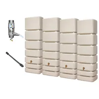 4rain Slim Wandtank Set 1400 l sandbeige