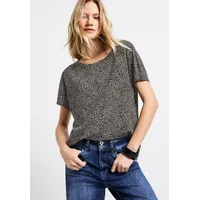 STREET ONE Damen A323345 Shirt mit Leo-Muster, Cotton Cream,
