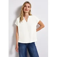 STREET ONE Damen, A345728 Split Neck Bluse in Unifarbe,