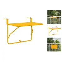 VidaXL Balkon-Hängetisch Klappbar Gelb 60x40 cm Stahl