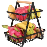 JUVEL 2-stöckiger Obstkorb - Obstkorb Rack Obstschale Brotkorb, Gemüseregal