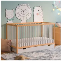 Kids Collective Babybett mit Schublade und Matratze Kinderbett Gitterbett