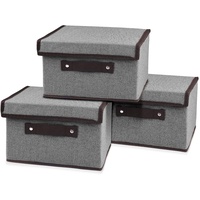 Uootach 3 Stück Aufbewahrungsbox, Faltbare Aufbewahrungsboxen mit Deckel, 25cm*19cm*16cm