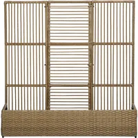 Outsunny Polyrattan Hochbeet mit Rankgitter, Blumenkasten 103 x 103