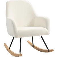 Homcom Schaukelstuhl Weiß, Kunststoff, 68x89x85 cm Wohnzimmer, Sessel, Schaukelstühle