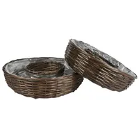 Spetebo Pflanzring 2er Set - Pflanzschale Blumentopf Weidenkranz rund