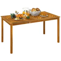 Outsunny Gartentisch 150x85cm, Wetterfest Balkontisch aus Holz, 6 Personen