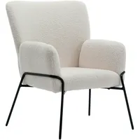 Svita FREIA Loungesessel modern mit Armlehne Cocktailsessel Polsterstuhl Weiß