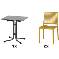 Siena Garden Gartenmöbel Set Lane 3-teilig 2 Stühle und