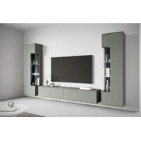 INOSIGN Wohnwand INOSIGN "Kenia, Vitrine Türanschlag links/rechts wechselbar", grün