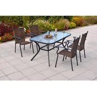 Merxx Roma Gartenmöbel-Set 5-tlg. Gartentisch 150 x 85 cm