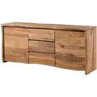 Massivmoebel24 Sideboard Sheesham 185x48x80 natur lackiert / sandgestrahlt pure