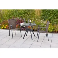 Merxx Roma Gartenmöbel-Set 3-tlg. Gartentisch Rund Ø 70 cm