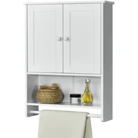 [en.casa] Hängeschrank, Weiß Holzwerkstoff, Rechteckig, 48.7x65x14.5 cm, Badezimmer, Badezimmerschränke,